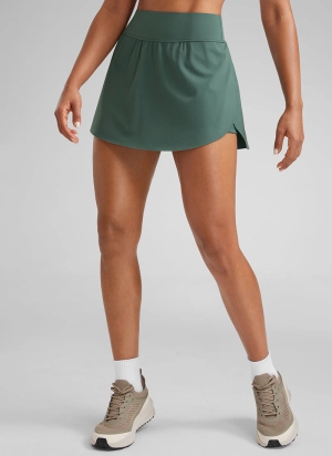 A Line Athletic Skirts High Waisted Side Slit with Pockets 14.5''