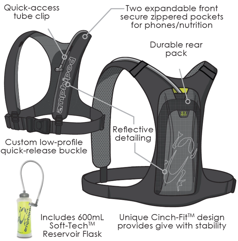 Amphipod PureRun® UltraLight™ Hydration Vest with 600mL Reservoir