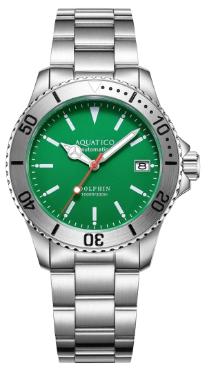 Aquatico Dolphin 39mm Automatic Dive Watch Green
