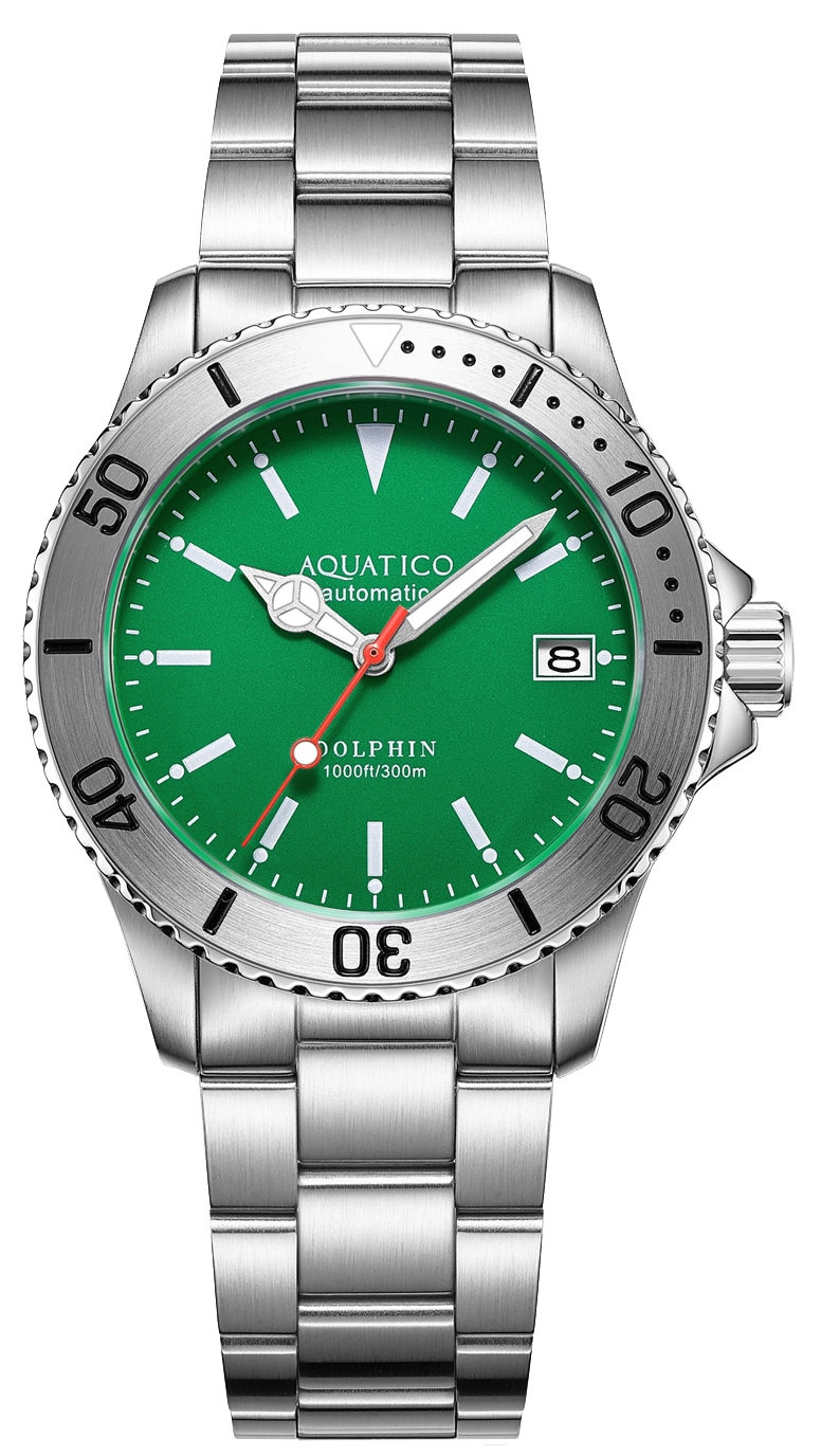 Aquatico Dolphin 39mm Automatic Dive Watch Green