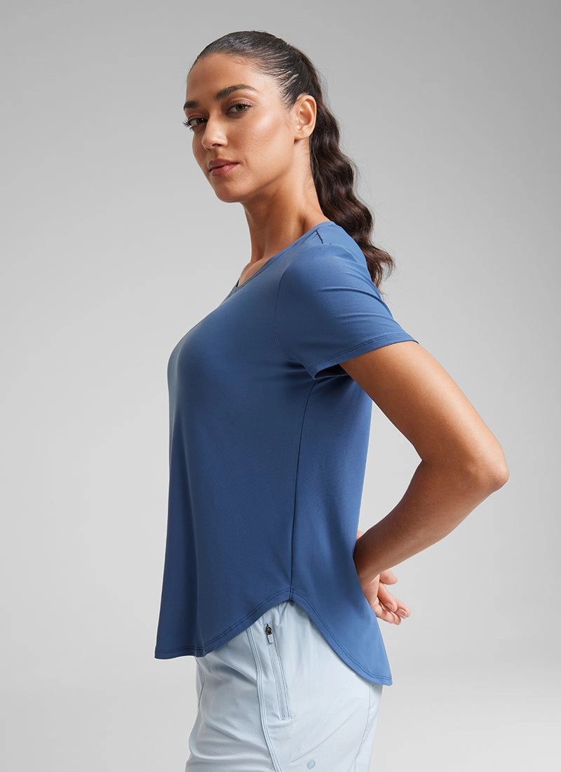 Cloudweight Crewneck Short Sleeve Shirts Side Slit