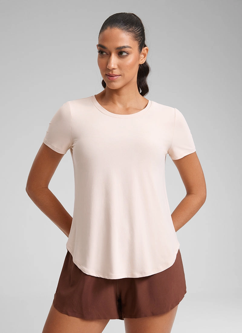 Cloudweight Crewneck Short Sleeve Shirts Side Slit