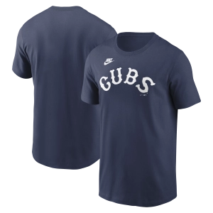 Men's Chicago Cubs Nike Cooperstown Navy Wordmark T-Shirt