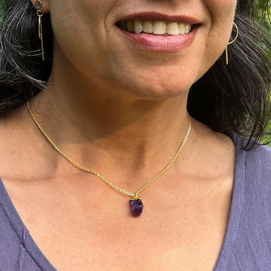 Natural Amethyst Necklace, India