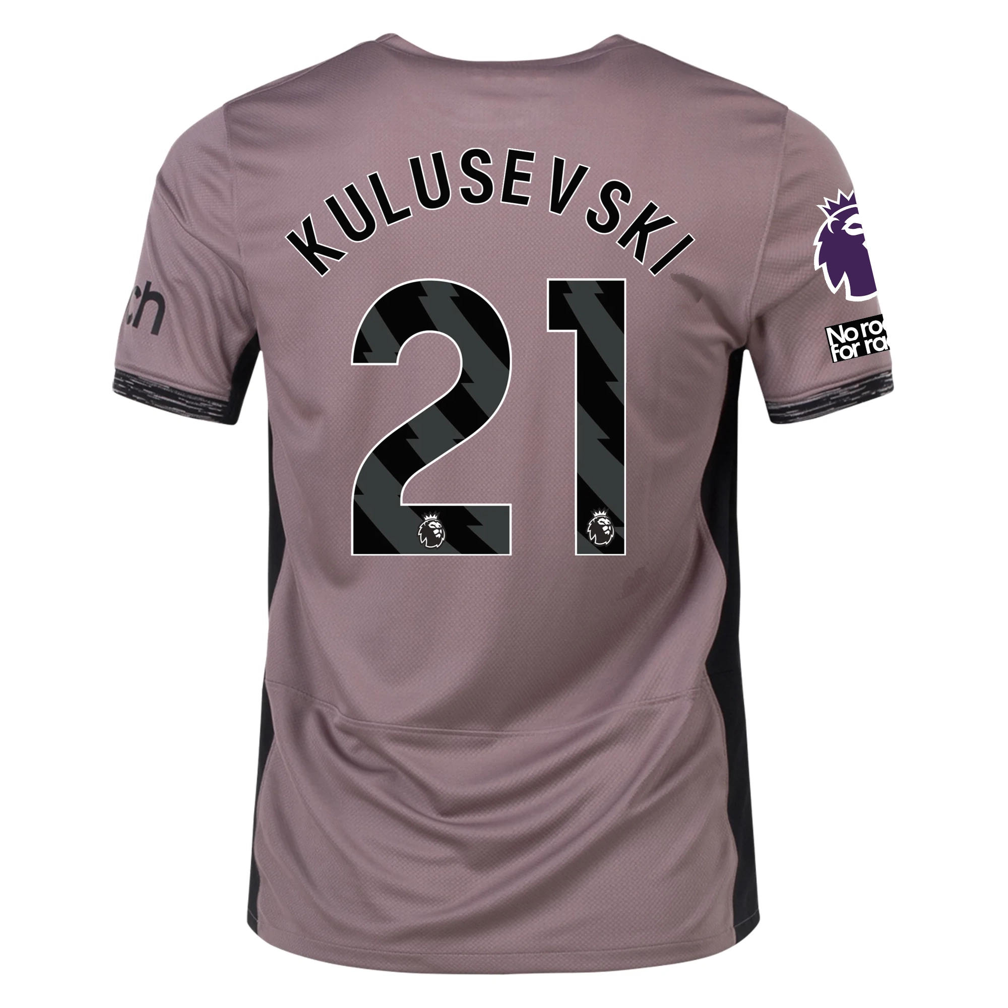 Nike Tottenham Dejan Kulusevski Third Jersey w/ EPL   No Room For Racism Patches 23/24 (Taupe Haze/Diffused Taupe)