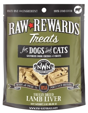 Northwest Naturals Raw Rewards Freeze-Dried Raw Lamb Liver Treats for Cats & Dogs