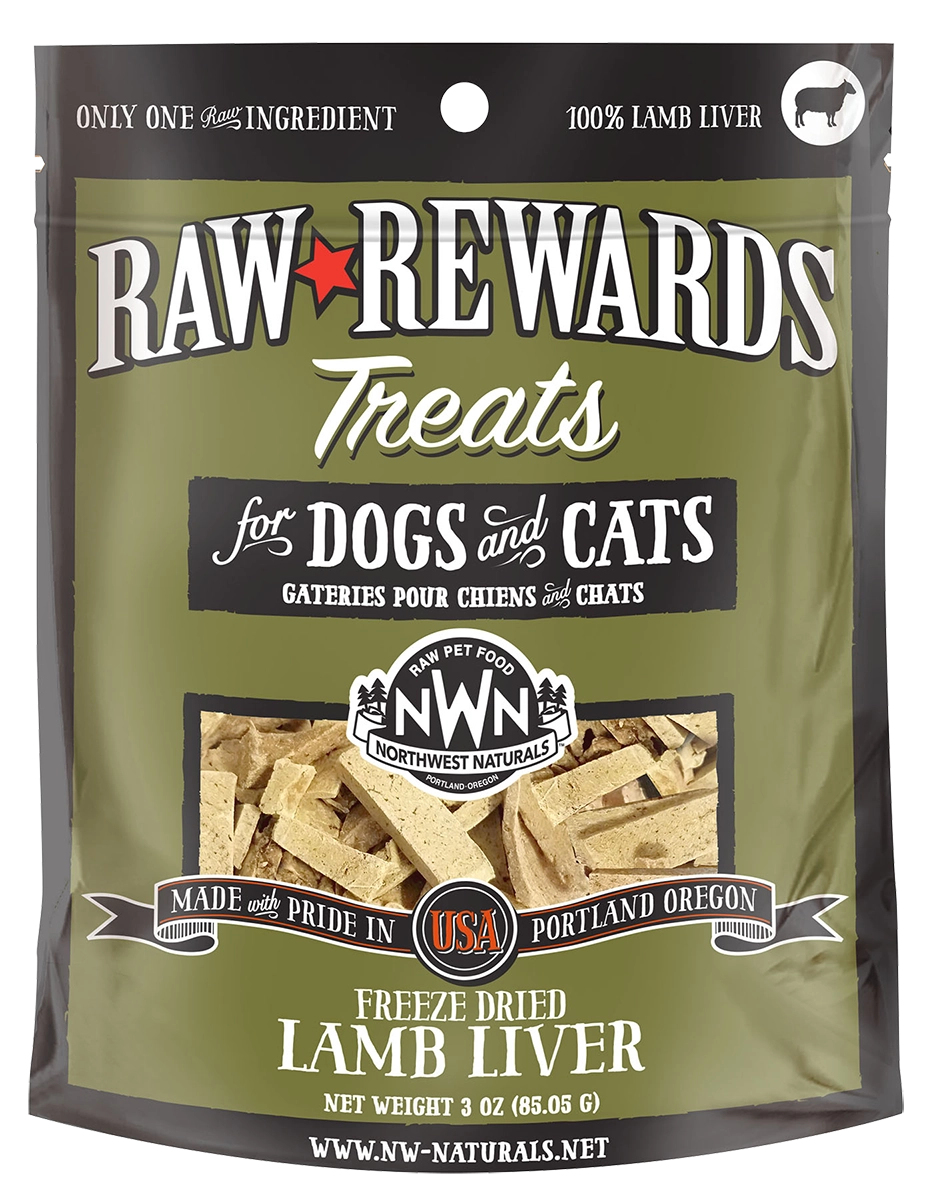 Northwest Naturals Raw Rewards Freeze-Dried Raw Lamb Liver Treats for Cats & Dogs