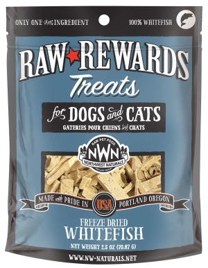 Northwest Naturals Raw Rewards Freeze-Dried Raw Whitefish Treats for Cats & Dogs