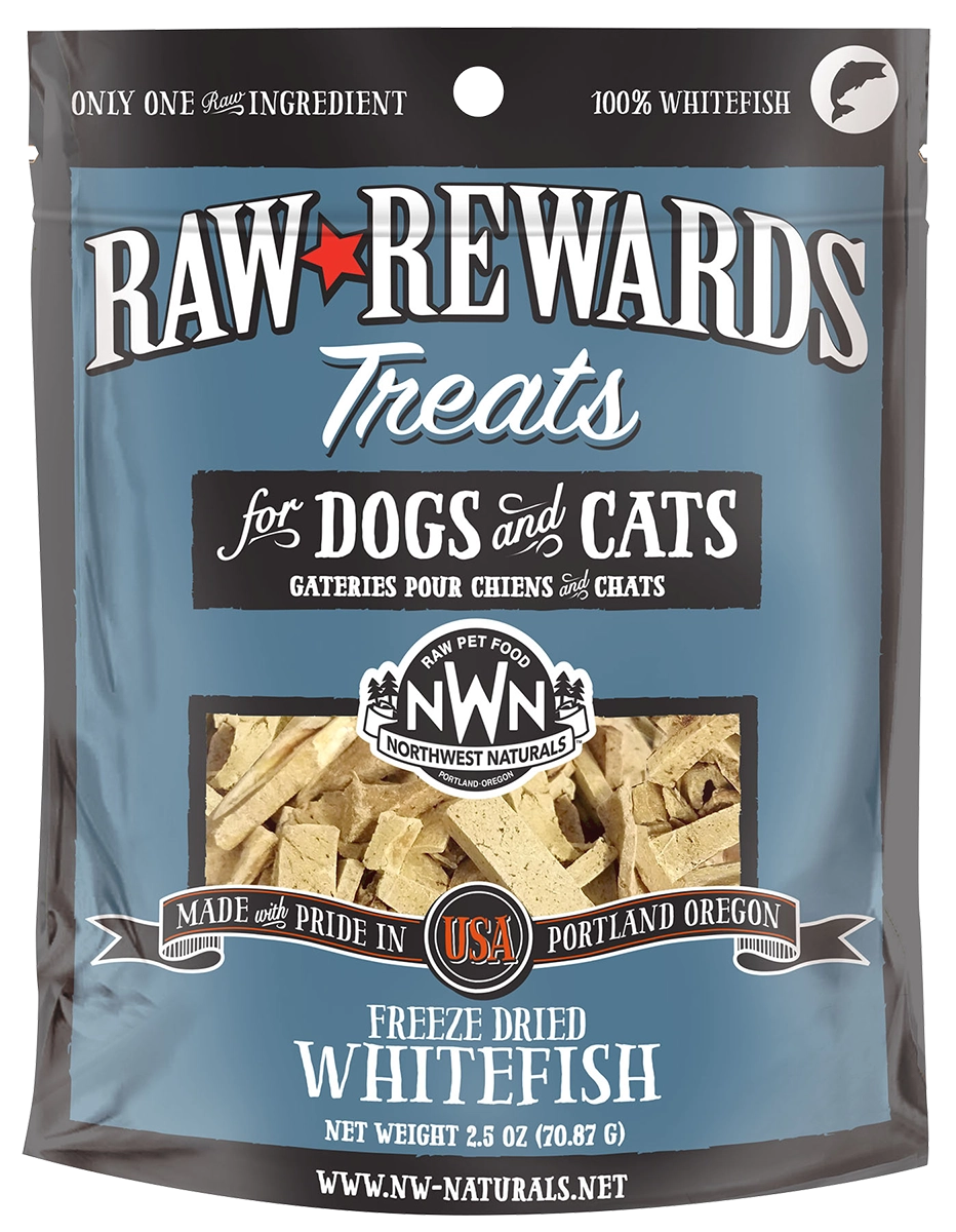 Northwest Naturals Raw Rewards Freeze-Dried Raw Whitefish Treats for Cats & Dogs