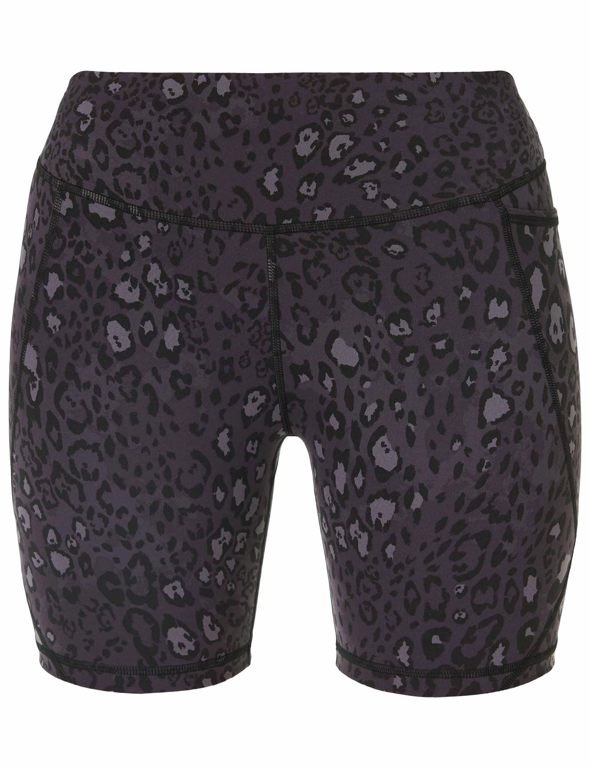Power 6" Cycling Shorts - Black Luxe Leopard