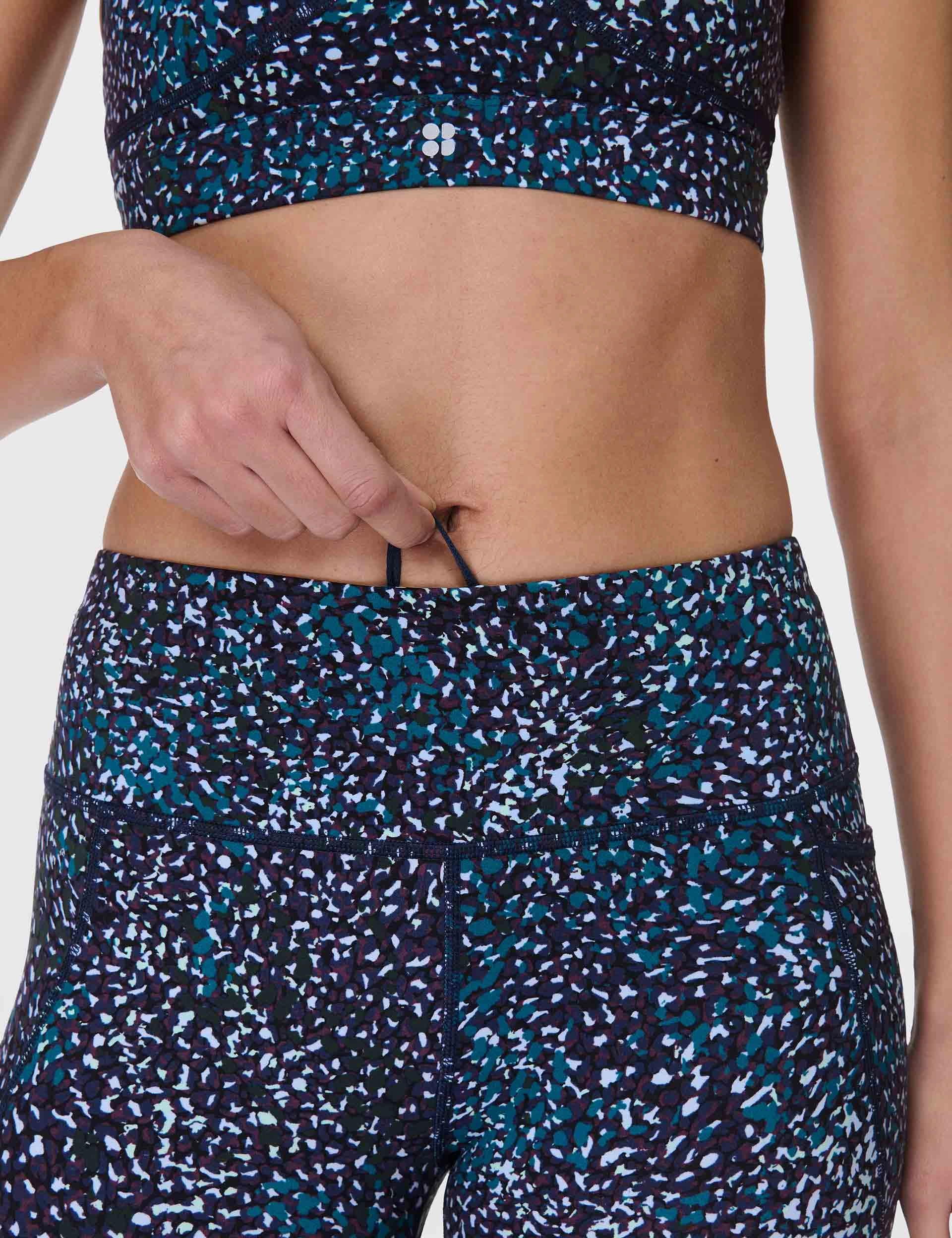 Power 7/8 Gym Leggings - Blue Aurora Print