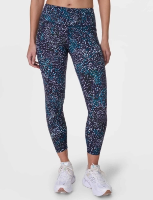 Power 7/8 Gym Leggings - Blue Aurora Print