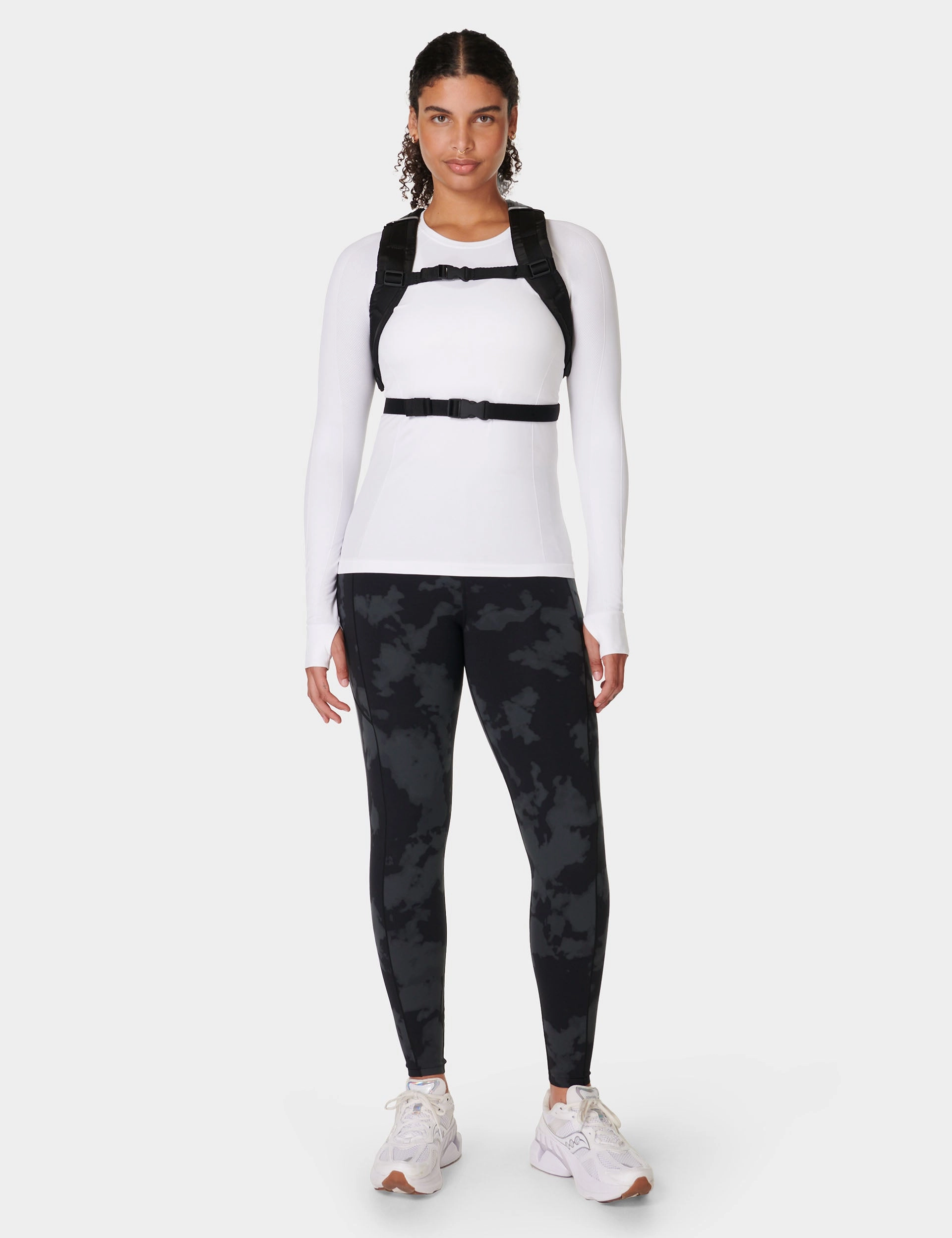 Power UltraSculpt High Waisted Gym Leggings - Black Fade Print