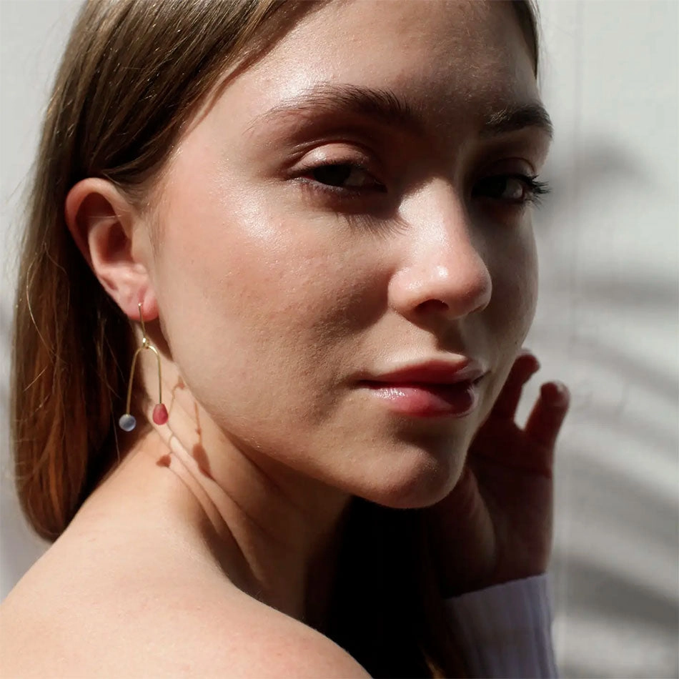 Sea Glass Mobile Earrings - Rose/Sky, India