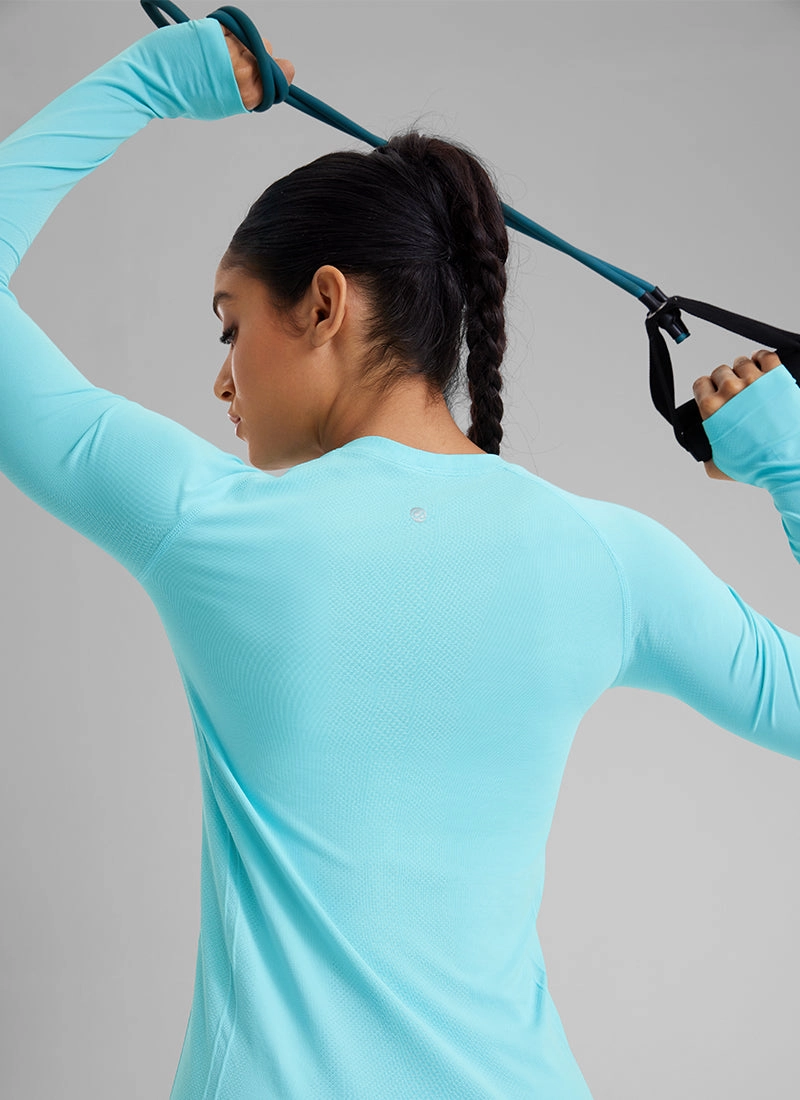Seamless Crew Neck Workout Long Sleeve Shirts