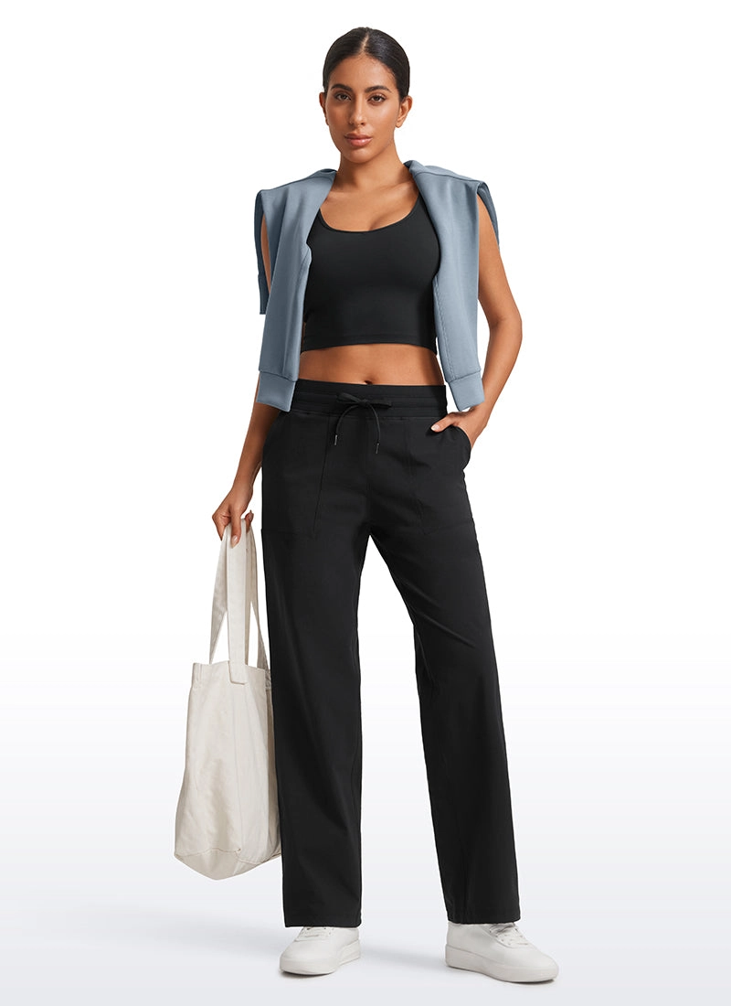 Strech Straight Leg Casual Pants 30'' - High Rise