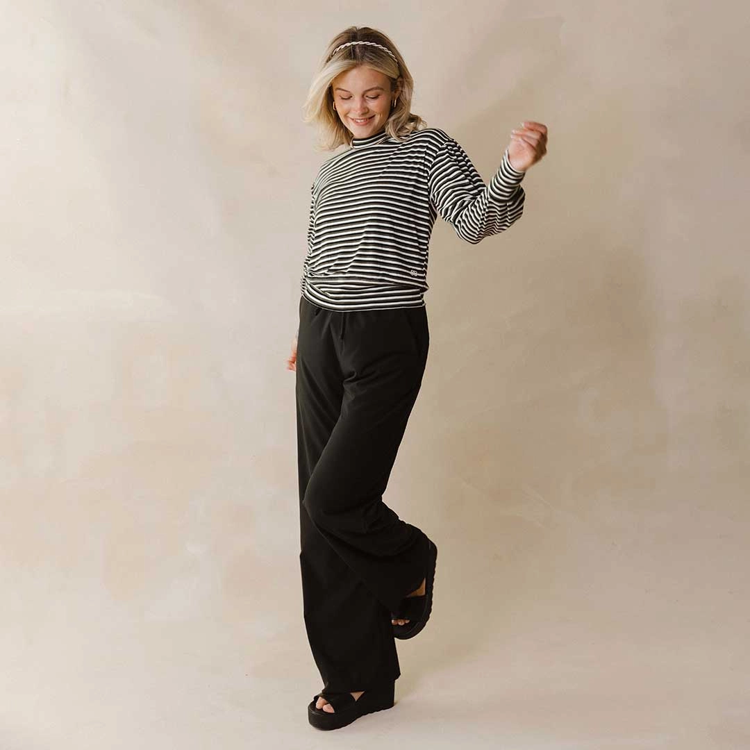 The Coco Long Sleeve, Olive Stripe