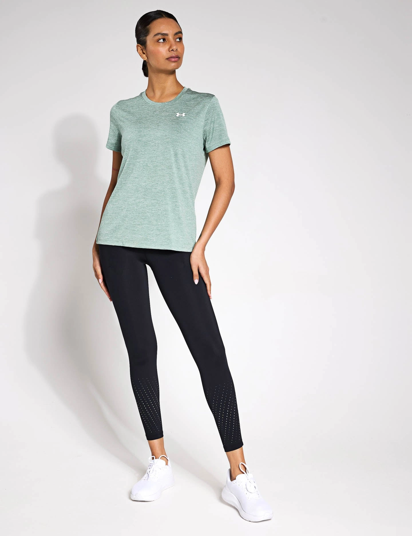 UA Tech Twist Short Sleeve - Silica Green/White