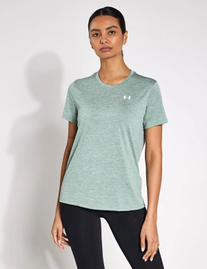 UA Tech Twist Short Sleeve - Silica Green/White