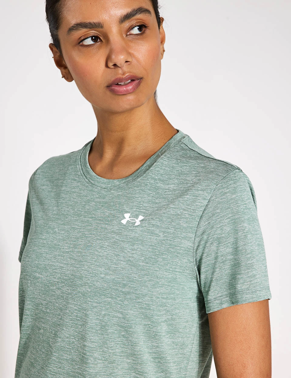UA Tech Twist Short Sleeve - Silica Green/White