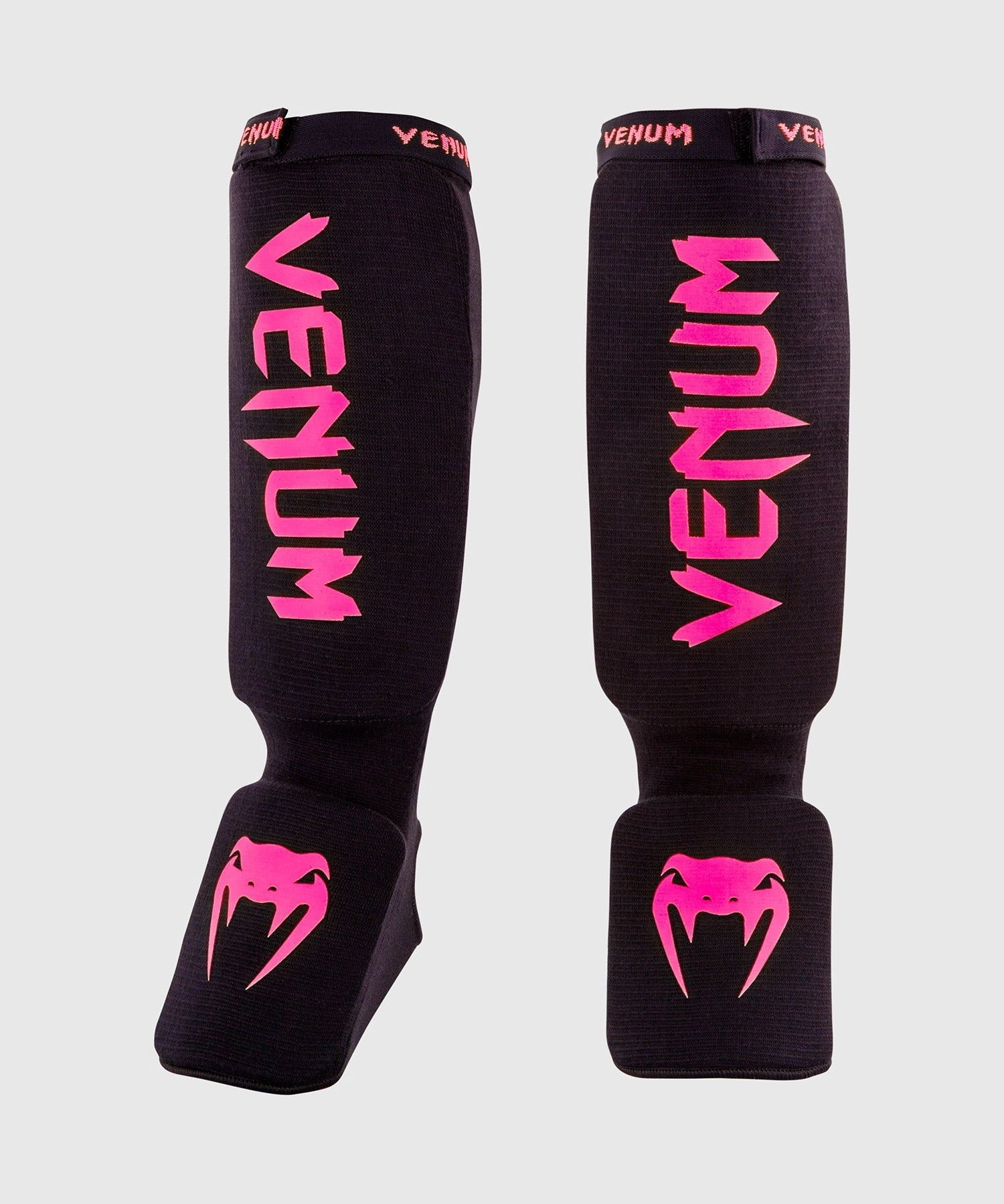 Venum Kontact Shin Guards - Black/Neo Pink
